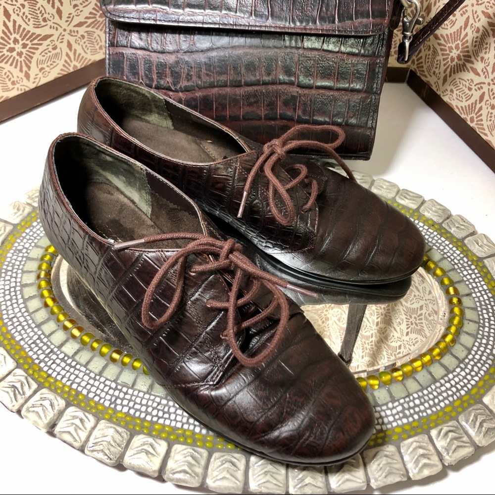 Women Aerosoles crock embossed leather oxfords, 8